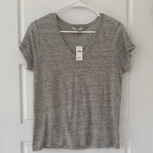 Gray V-Neck Women's Top